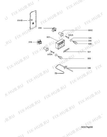 Взрыв-схема плиты (духовки) Aeg B59012-4-M - Схема узла Functional parts